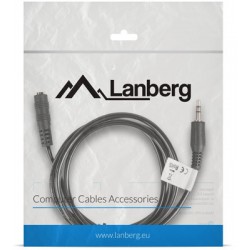 Kabel Stereo Minijack(M)->Minijack(F) 1.5m Lanberg Ca-Mjfj-10cc-0015-Bk