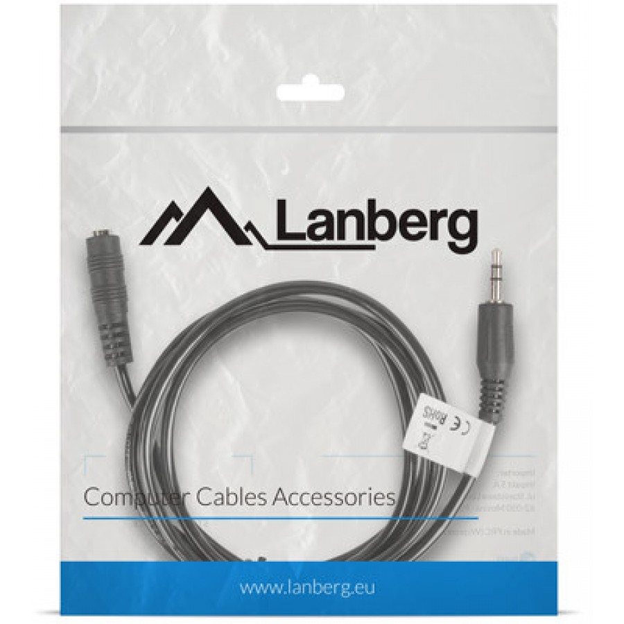 Kabel Stereo Minijack(M)->Minijack(F) 1.5m Lanberg Ca-Mjfj-10cc-0015-Bk