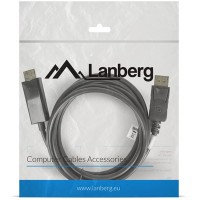 Kabel Displayport(M)->HDMI 1.8m Czarny Lanberg CA-DPHD-10CC-0018-Bk