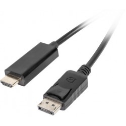 Kabel Displayport(M)->HDMI 1.8m Czarny Lanberg CA-DPHD-10CC-0018-Bk