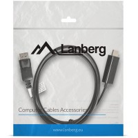 Kabel Displayport(M)->HDMI 1m Czarny Lanberg CA-DPHD-10CC-0010-BK