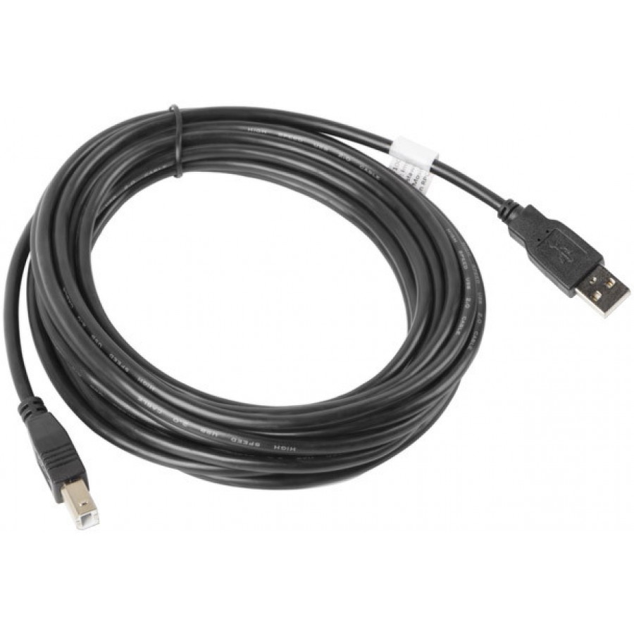 Kabel USB 2.0 Am-Bm Czarny 5m Lanberg Ca-USBa-10cc-0050-Bk