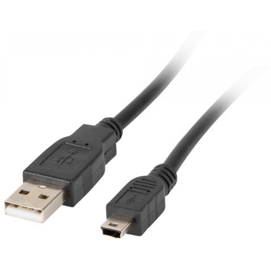 Kabel USB 2.0 Mini Am-Bm5p (CANON) Czarny 30cm Lanberg Ca-USBk-10CC-0003-Bk