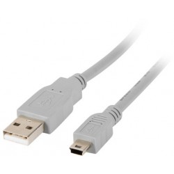 Kabel USB 2.0 Mini Am-Bm5p (CANON) Szary 1.8m Lanberg Ca-USBk-10CC-0018-S