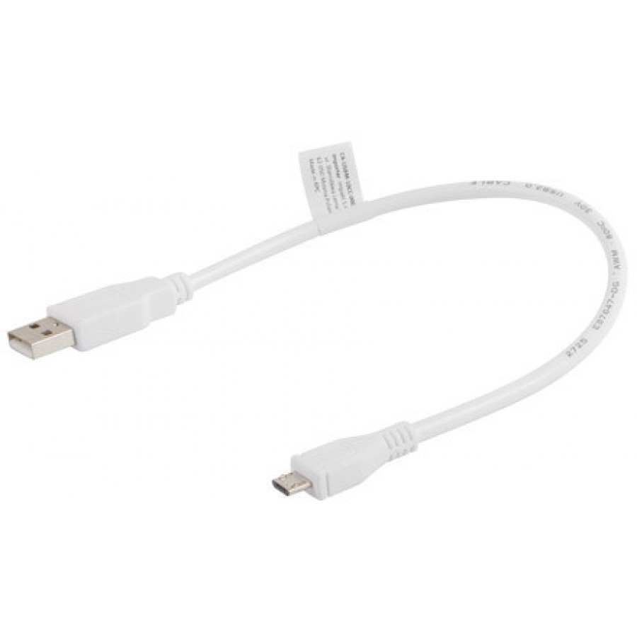 Kabel USB 2.0 Micro Am-Mbm5p Biały 30cm Lanberg CA-USBM-10CC-0003-W