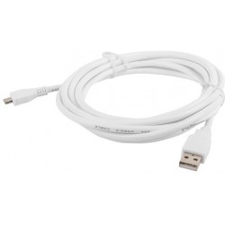 Kabel USB 2.0 Micro Am-Mbm5p Biały 3m Lanberg Ca-USBm-10cc-0030-W