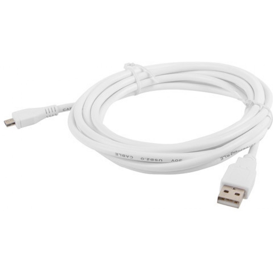 Kabel USB 2.0 Micro Am-Mbm5p Biały 3m Lanberg Ca-USBm-10cc-0030-W