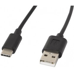 Kabel USB 2.0 Type-C(M)-Am Czarny 1.8m Lanberg Ca-USBo-10cc-0018-Bk