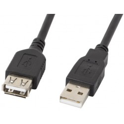 Przedłużacz USB 2.0 Am-Af Czarny 3m Lanberg Ca-USBe-10cc-0030-Bk