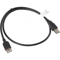 Przedłużacz USB 2.0 Am-Af Czarny 70cm Lanberg CA-USBE-10CC-0007-BK