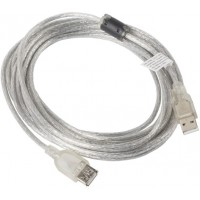 Przedłużacz USB 2.0 Am-Af Ferryt Transparentny 5m Lanberg CA-USBE-12CC-0050-TR