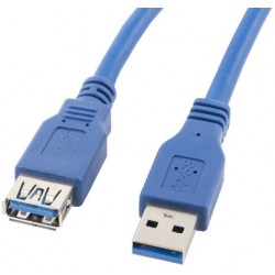 Przedłużacz USB 3.0 Am-Af Niebieski 3m Lanberg Ca-Us3e-10CC-0030-B