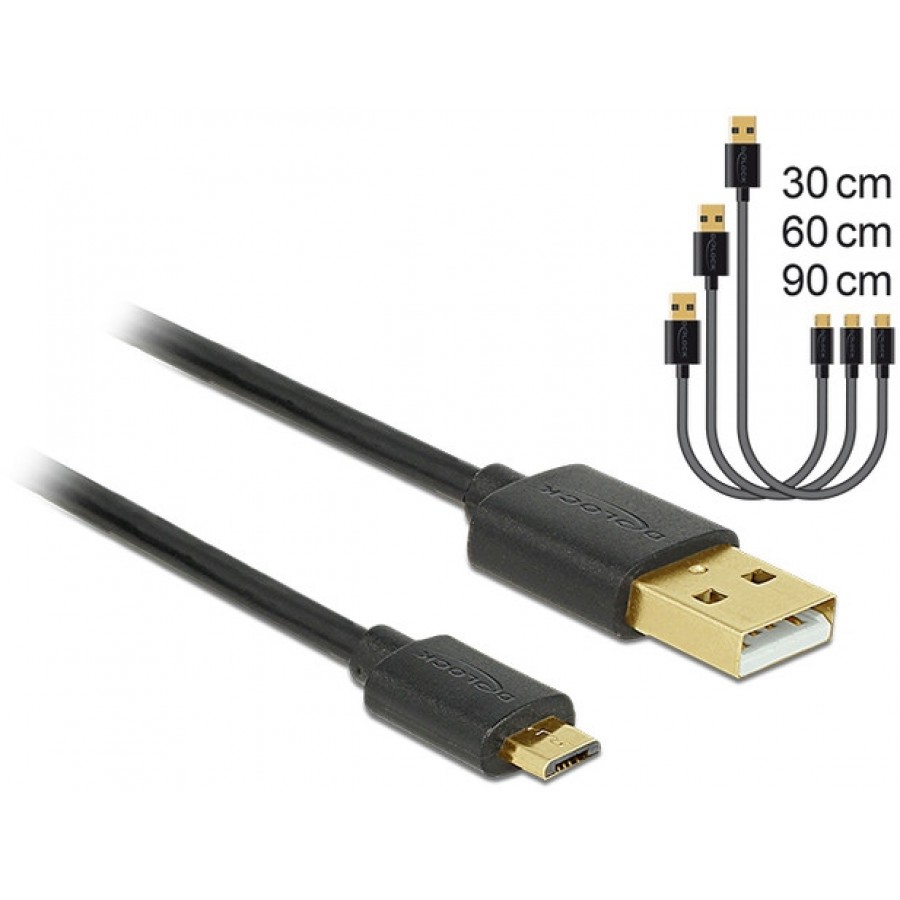 Kabel USB Micro Am-Mbm5p 2.0 0.3m 0.6m 0.9m Zestaw Delock