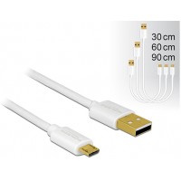 Kabel USB Micro Am-Mbm5p 2.0 0.3m 0.6m 0.9m Zestaw White Delock