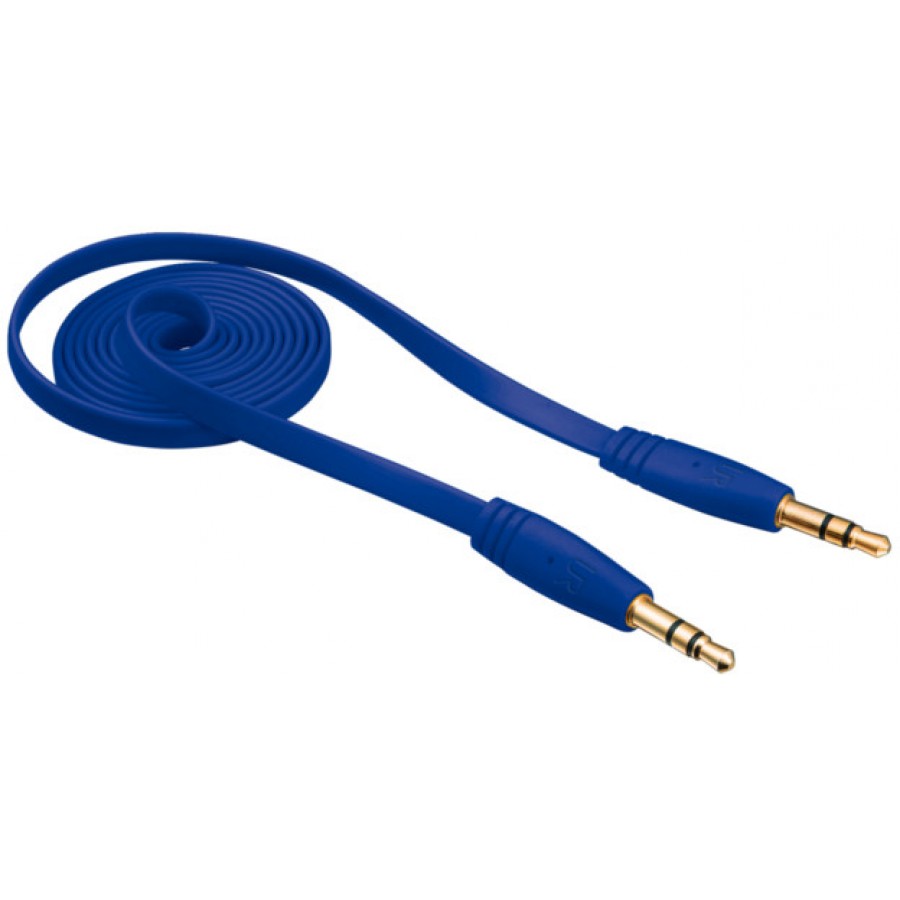 Kabel Stereo Minijack->Minijack M/M Flat 1m Niebieski Trust