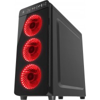 Obudowa Genesis Irid 300 Red Midi Tower Z Oknem, Reg. Obr., USB 3.0, Bez Zasilacza