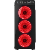 Obudowa Genesis Irid 300 Red Midi Tower Z Oknem, Reg. Obr., USB 3.0, Bez Zasilacza