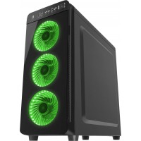 Obudowa Genesis Irid 300 Green Midi Tower Z Oknem, Reg. Obr., USB 3.0, Bez Zasilacza