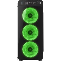 Obudowa Genesis Irid 300 Green Midi Tower Z Oknem, Reg. Obr., USB 3.0, Bez Zasilacza