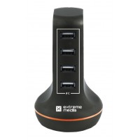 Ładowarka Sieciowa 230v->USB 5V/6A 4-Porty Extreme Media