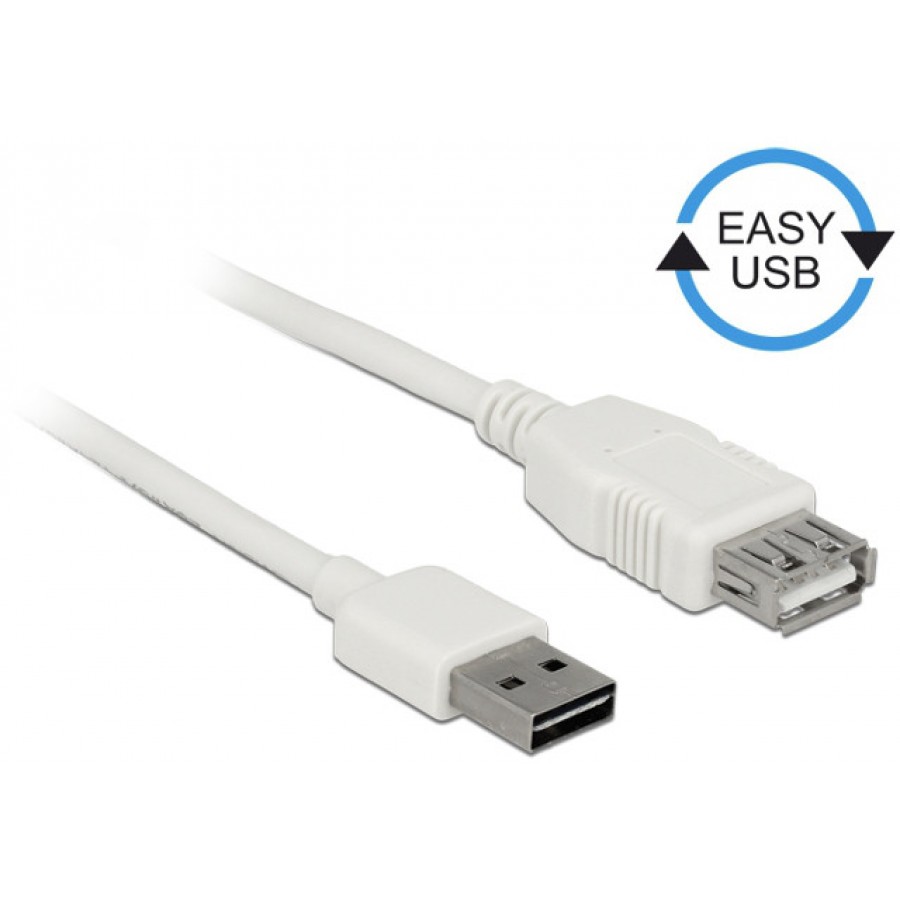 Kabel Przedłużacz USB Am-Af 2.0 0.5m Biały Easy-USB Delock