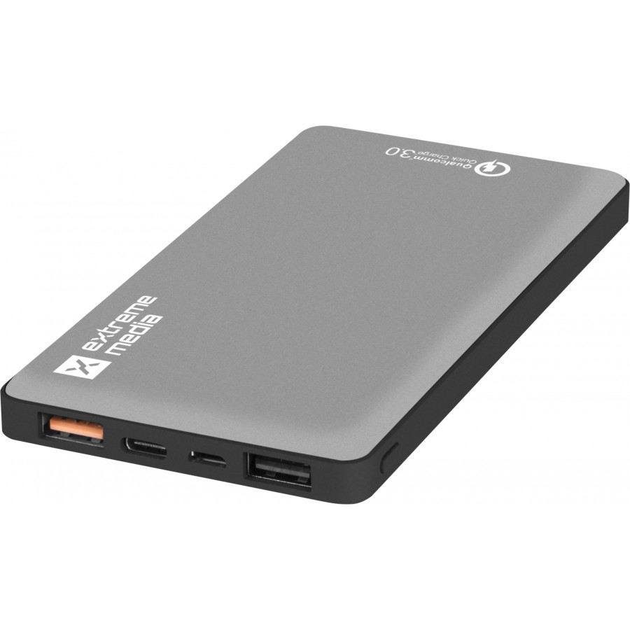 Power Bank Extreme Media 10000mAh Szary Quickcharge 3.0