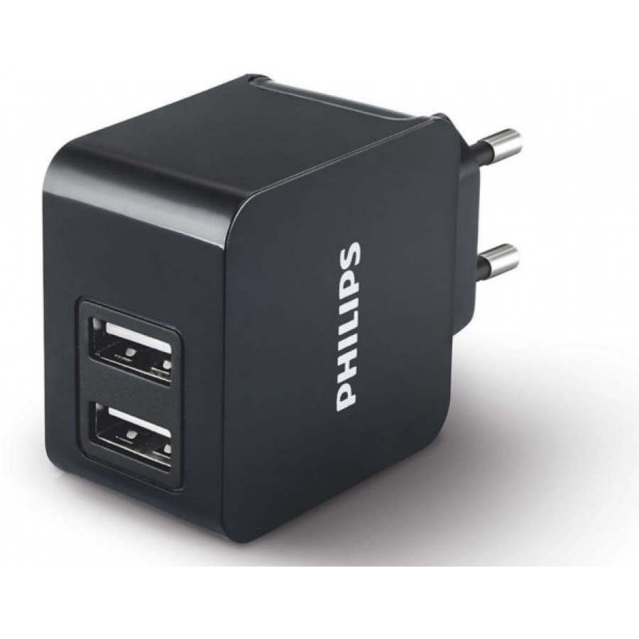 Ładowarka Sieciowa 230V->2xUSB 5V/3.1A Philips