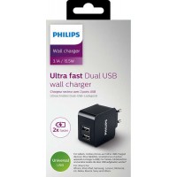 Ładowarka Sieciowa 230V->2xUSB 5V/3.1A Philips