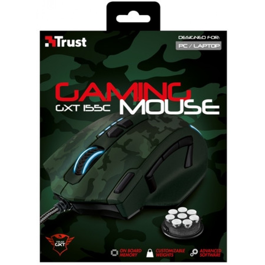 Gxt 155c Gaming Mouse - Green Camouflage Przewodowa