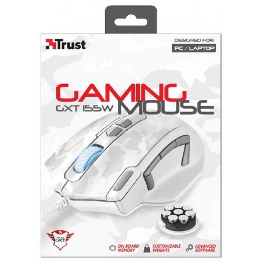 Gxt 155w Gaming Mouse - White Camouflage Przewodowa