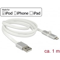 Kabel Apple USB Lightning/Micro-B Combo 1m Biały Delock