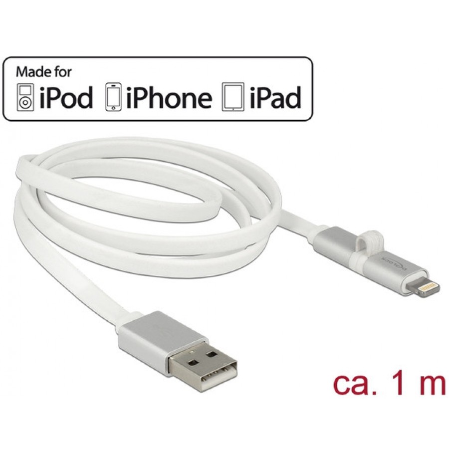 Kabel Apple USB Lightning/Micro-B Combo 1m Biały Delock