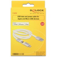 Kabel Apple USB Lightning/Micro-B Combo 1m Biały Delock