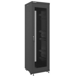 Szafa Instalacyjna Rack Stojąca 19" 42u 600x600 Bk Drzwi Perforowane Lanberg Flat Pack