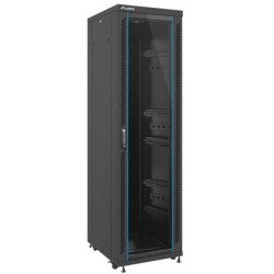 Szafa Instalacyjna Rack Stojąca 19" 42u 600x800 Bk Drzwi Szklane Lanberg Flat Pack