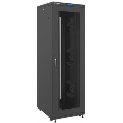 Szafa Instalacyjna Rack Stojąca 19" 42u 800x1000 Czarna Drzwi Perforowane LCD Lanberg Flat Pack