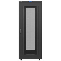 Szafa Instalacyjna Rack Stojąca 19" 42u 800x1000 Czarna Drzwi Perforowane LCD Lanberg Flat Pack