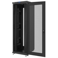 Szafa Instalacyjna Rack Stojąca 19" 42u 800x1000 Czarna Drzwi Perforowane LCD Lanberg Flat Pack