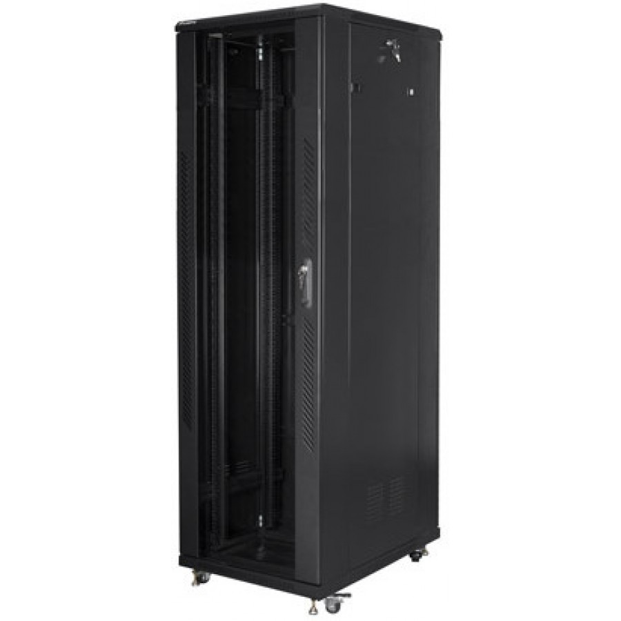 Szafa Instalacyjna Rack Stojąca 19" 42u 800x800 Czarna Lanberg Flat Pack