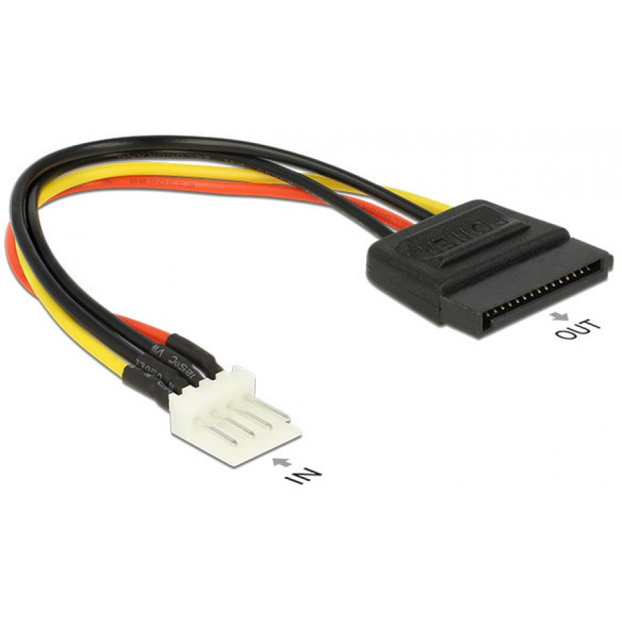 Kabel Sata 15pin(M)->Floppy(M) 4pin 15cm Delock