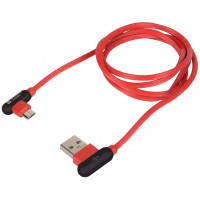 Kabel USB Micro Am-Mbm5p 2.0 Czerwony 1m Kątowy Lewo Prawo Extreme Media