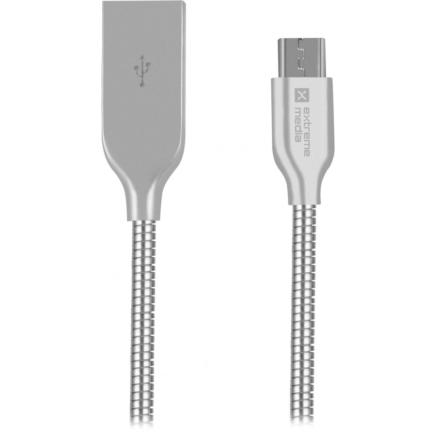 Kabel USB Micro Am-Mbm5p 2.0 Srebrny 1m Metal Extreme Media