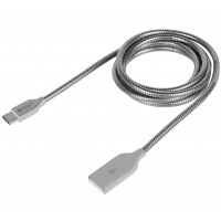 Kabel USB Type-C(M)-USB-Am 2.0 1m Metal Srebrny Extreme Media