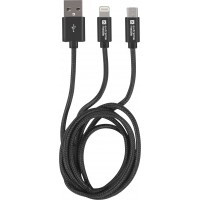 Kabel USB Micro + Lightning Combo 2.0 1m Srebrny Extreme Media