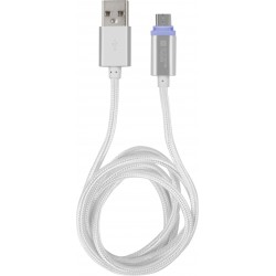 Kabel USB Micro Am-Mbm5p 2.0 Srebrny 1m Led Extreme Media