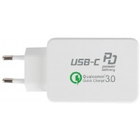 Ładowarka Sieciowa 240V->2xUSB 5V/3A Power Delivery + Quick Charge 3.0 Extreme Media