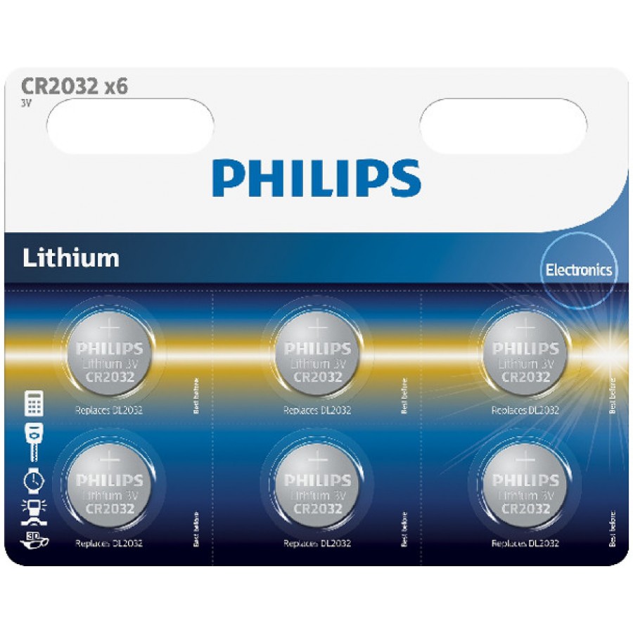 Bateria Philips Litowa CR2032P6 3V 6 Szt Blister