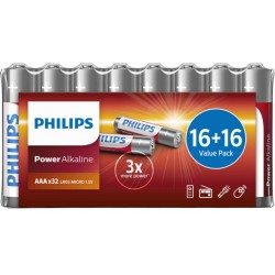 Bateria Philips Alkaliczna LR03 AAA Power 32 Szt Folia