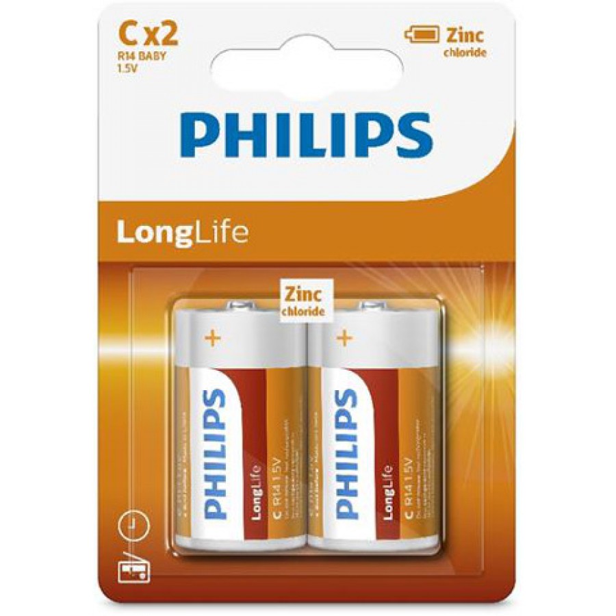 Bateria Philips Cynkowo-Chlorkowa R14 1.5V Longlife 2 Szt Blister