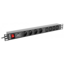 Listwa Zasilająca Rack PDU Lanberg 1U 16A 4x 230V Pl 4x IEC C13 2m Czarna